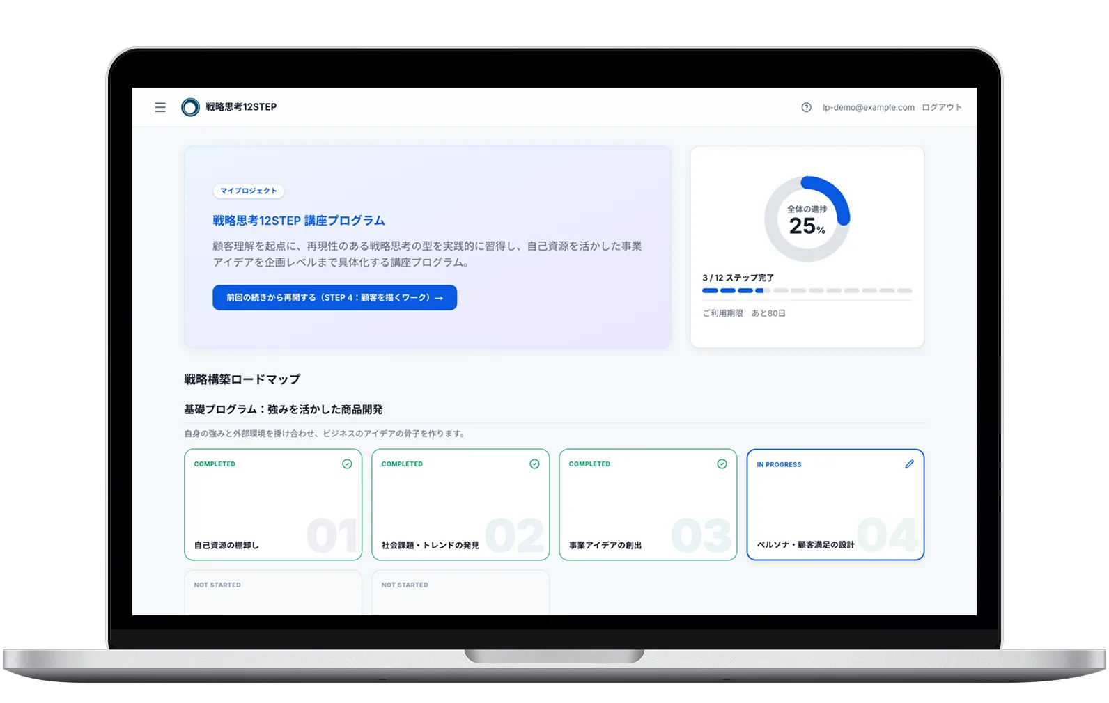 ダッシュボード画面